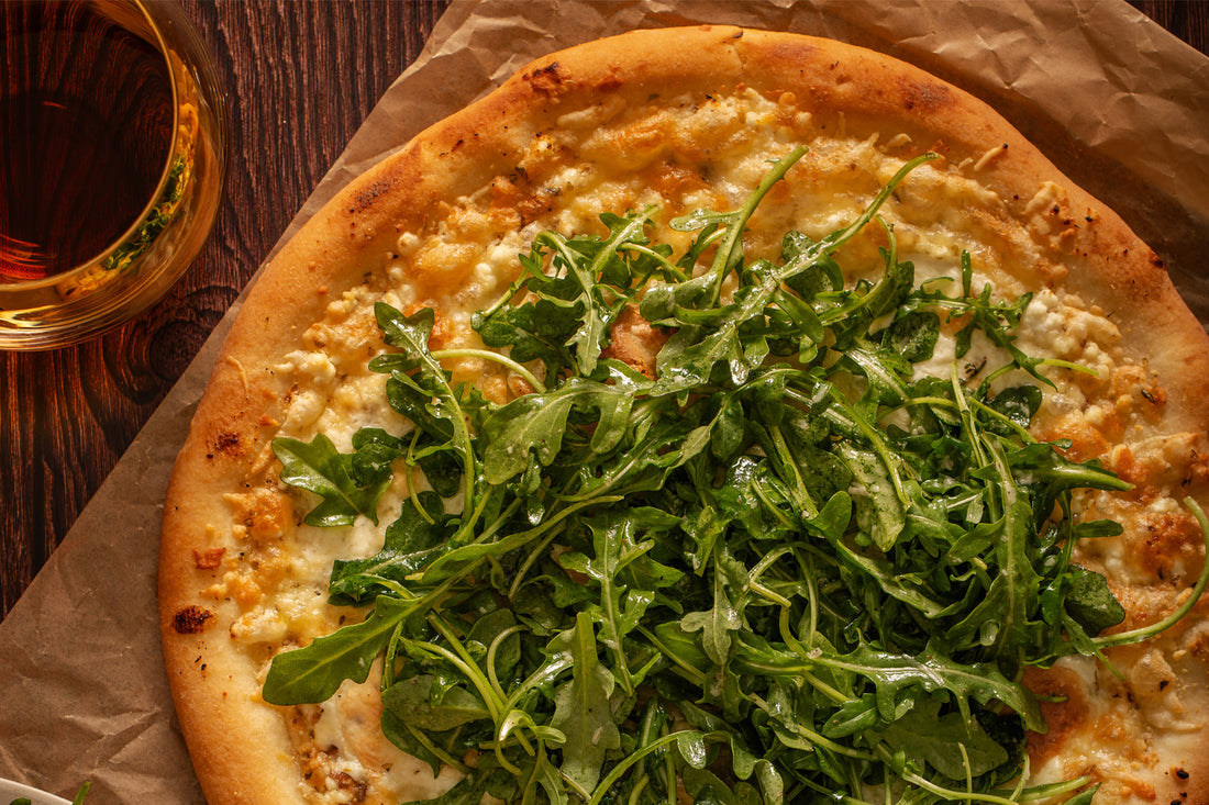 Bianca Pizza with Arugula Salad